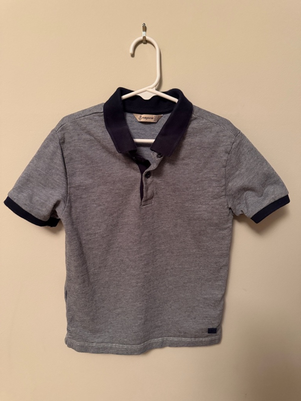 Mayoral Stripe Polo with Navy Trim
